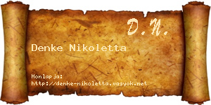 Denke Nikoletta névjegykártya
